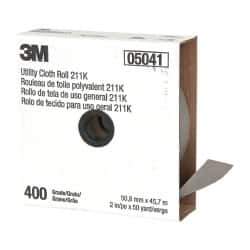 3M - 2" x 50 Yd 400 Grit Aluminum Oxide Cloth Roll - Super Fine Grade, J Weighted Backing - Eagle Tool & Supply