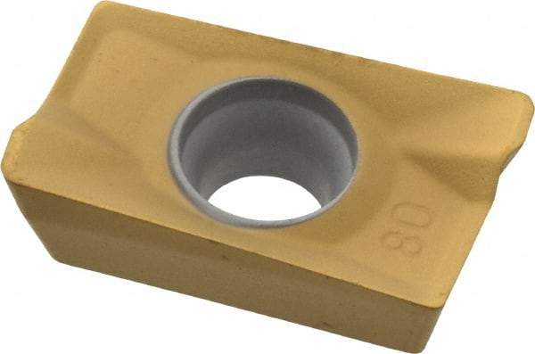 Kennametal - APPT1604 GD Grade KC725M Carbide Milling Insert - TiN/TiCN/TiN Finish, 0.2071" Thick, 0.8mm Corner Radius - Eagle Tool & Supply