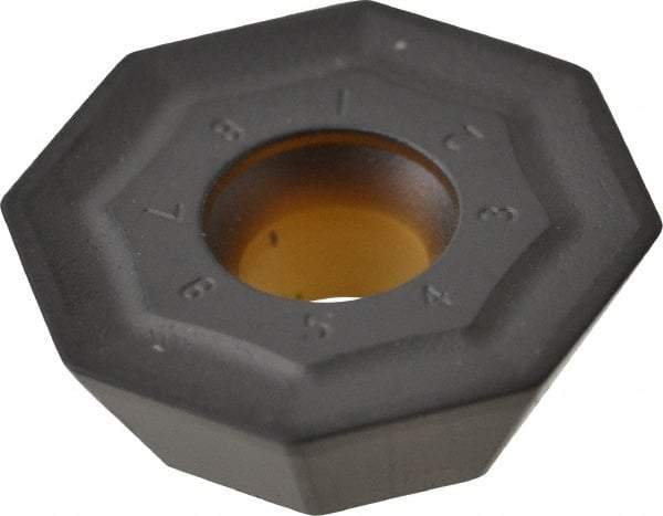 Kennametal - OFKT64 GB Grade KCPK30 Carbide Milling Insert - TiN/TiCN/Al2O3 Finish, 0.2362" Thick, 0.7362" Inscribed Circle, 1.2mm Corner Radius - Eagle Tool & Supply