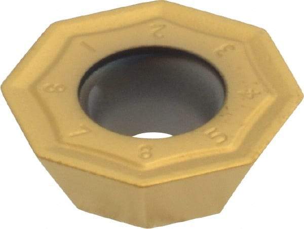 Kennametal - OFKT53 GB Grade KC725M Carbide Milling Insert - TiN/TiCN/TiN Finish, 0.1969" Thick, 0.5787" Inscribed Circle, 0.8mm Corner Radius - Eagle Tool & Supply