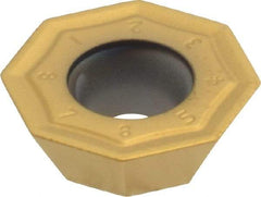 Kennametal - OFKT53 GB Grade KC725M Carbide Milling Insert - TiN/TiCN/TiN Finish, 0.1969" Thick, 0.5787" Inscribed Circle, 0.8mm Corner Radius - Eagle Tool & Supply