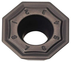 Kennametal - OFPT53 GB Grade KCK15 Carbide Milling Insert - TiN/TiCN/Al2O3 Finish, 0.1969" Thick, 0.5787" Inscribed Circle, 0.8mm Corner Radius - Eagle Tool & Supply