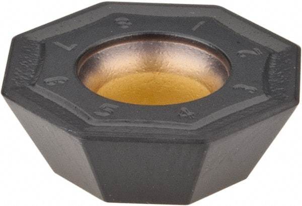 Kennametal - OFKT53 HB Grade KCPK30 Carbide Milling Insert - TiN/TiCN/Al2O3 Finish, 0.1969" Thick, 0.5787" Inscribed Circle, 0.8mm Corner Radius - Eagle Tool & Supply
