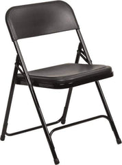 NPS - 18-3/4" Wide x 20-3/4" Deep x 29-3/4" High, Steel Folding Chair with Plastic Seat & Back - Black with Black Frame - Eagle Tool & Supply