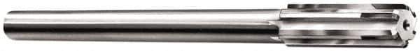 Made in USA - 0.545" Carbide-Tipped 6 Flute Chucking Reamer - Straight Flute, 7/16" Straight Shank, 2" Flute Length, 8" OAL - Eagle Tool & Supply