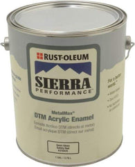Rust-Oleum - 1 Gal Semi Gloss Safety Red Acrylic Enamel - 180 to 545 Sq Ft/Gal Coverage, <0 g/L VOC Content, Direct to Metal - Eagle Tool & Supply