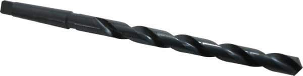 Interstate - 55/64", 3MT 118° Point High Speed Steel Taper Shank Drill Bit - Oxide Finish, 10" Flute Length, 15" OAL, Spiral Flute, Series 502 - Eagle Tool & Supply
