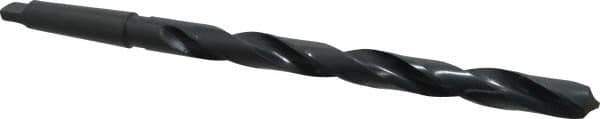 Interstate - 57/64", 3MT 118° Point High Speed Steel Taper Shank Drill Bit - Oxide Finish, 10" Flute Length, 15" OAL, Spiral Flute, Series 502 - Eagle Tool & Supply