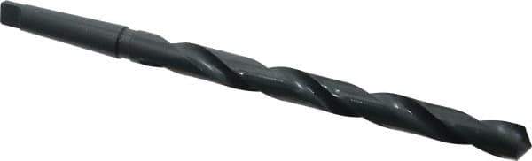 Interstate - 59/64", 3MT 118° Point High Speed Steel Taper Shank Drill Bit - Oxide Finish, 10" Flute Length, 15" OAL, Spiral Flute, Series 502 - Eagle Tool & Supply