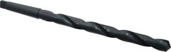 Interstate - 59/64", 3MT 118° Point High Speed Steel Taper Shank Drill Bit - Oxide Finish, 10" Flute Length, 15" OAL, Spiral Flute, Series 502 - Eagle Tool & Supply