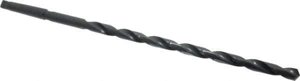 Interstate - 5/8", 2MT 118° Point High Speed Steel Taper Shank Drill Bit - Oxide Finish, 12" Flute Length, 18" OAL, Spiral Flute, Series 502 - Eagle Tool & Supply