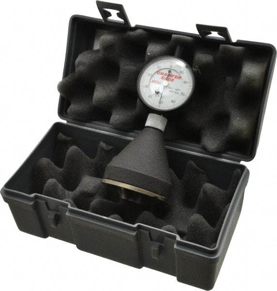 SPI - 1 to 2", 90 to 127° Included Angle, Internal Chamfer Gage - White Hardened Tool Steel (Plunger), 3 Blade & Conical Plunger, 0.002" Accuracy, 0.001" Graduation - Eagle Tool & Supply
