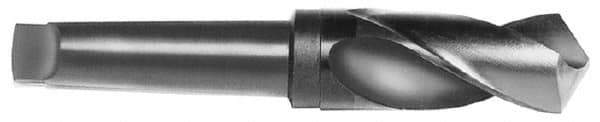 Interstate - 3-1/2", 5MT 118° Point High Speed Steel Taper Shank Drill Bit - Oxide Finish, 5" Flute Length, 12" OAL, Spiral Flute - Eagle Tool & Supply