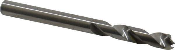 M.A. Ford - 3/16" Spiral Flute Solid Carbide Screw Machine Drill Bit - Bright Finish, Right Hand Cut, 15/16" Flute Length, 2-3/16" OAL, Standard Point, Straight Shank - Eagle Tool & Supply