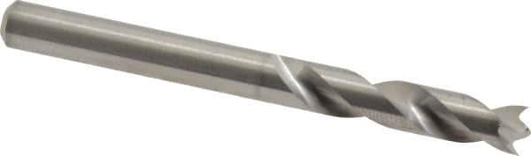 M.A. Ford - 7/32" Spiral Flute Solid Carbide Screw Machine Drill Bit - Bright Finish, Right Hand Cut, 1-1/16" Flute Length, 2-3/8" OAL, Standard Point, Straight Shank - Eagle Tool & Supply