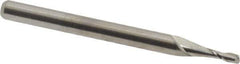 M.A. Ford - 1/16", 3/16" LOC, 1/8" Shank Diam, 1-1/2" OAL, 2 Flute, Solid Carbide Square End Mill - Single End, Uncoated, Spiral Flute, 30° Helix, Centercutting, Right Hand Cut, Right Hand Flute, Series 121 - Eagle Tool & Supply