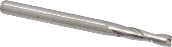 M.A. Ford - 7/64", 3/8" LOC, 1/8" Shank Diam, 1-1/2" OAL, 2 Flute, Solid Carbide Square End Mill - Single End, Uncoated, Spiral Flute, 30° Helix, Centercutting, Right Hand Cut, Right Hand Flute, Series 121 - Eagle Tool & Supply