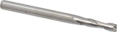 M.A. Ford - 7/64", 3/8" LOC, 1/8" Shank Diam, 1-1/2" OAL, 2 Flute, Solid Carbide Square End Mill - Single End, Uncoated, Spiral Flute, 30° Helix, Centercutting, Right Hand Cut, Right Hand Flute, Series 121 - Eagle Tool & Supply