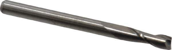 M.A. Ford - 1/8", 3/8" LOC, 1/8" Shank Diam, 1-1/2" OAL, 2 Flute, Solid Carbide Square End Mill - Single End, Uncoated, Spiral Flute, 30° Helix, Centercutting, Right Hand Cut, Right Hand Flute, Series 121 - Eagle Tool & Supply