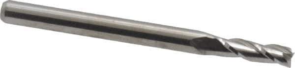 M.A. Ford - 7/64", 3/8" LOC, 1/8" Shank Diam, 1-1/2" OAL, 3 Flute, Solid Carbide Square End Mill - Single End, Uncoated, Spiral Flute, 30° Helix, Centercutting, Right Hand Cut, Right Hand Flute, Series 116 - Eagle Tool & Supply