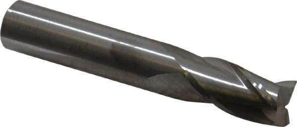 M.A. Ford - 1/2" Diam, 1" LOC, 1/2" Shank Diam, 3" OAL, 3 Flute Solid Carbide Square End Mill - Single End, Uncoated, Spiral Flute, 30° Helix Angle, Centercutting, Right Hand Cut, Right Hand Flute, Regular Length - Eagle Tool & Supply