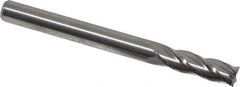 M.A. Ford - 3/16", 5/8" LOC, 3/16" Shank Diam, 2" OAL, 4 Flute, Solid Carbide Square End Mill - Single End, Uncoated, Spiral Flute, 30° Helix, Centercutting, Right Hand Cut, Right Hand Flute, Series 111 - Eagle Tool & Supply