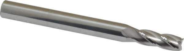 M.A. Ford - 7/32", 5/8" LOC, 1/4" Shank Diam, 2-1/2" OAL, 4 Flute, Solid Carbide Square End Mill - Single End, Uncoated, Spiral Flute, 30° Helix, Centercutting, Right Hand Cut, Right Hand Flute, Series 111 - Eagle Tool & Supply