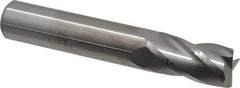 M.A. Ford - 1/2", 1" LOC, 1/2" Shank Diam, 3" OAL, 4 Flute, Solid Carbide Square End Mill - Single End, Uncoated, Spiral Flute, 30° Helix, Centercutting, Right Hand Cut, Right Hand Flute, Series 111 - Eagle Tool & Supply