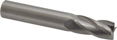 M.A. Ford - 9/16", 1-1/8" LOC, 9/16" Shank Diam, 3-1/2" OAL, 4 Flute, Solid Carbide Square End Mill - Single End, Uncoated, Spiral Flute, 30° Helix, Centercutting, Right Hand Cut, Right Hand Flute, Series 111 - Eagle Tool & Supply