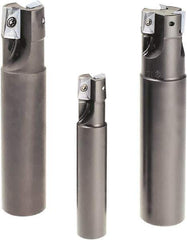 Tungaloy - 1/2" Cut Diam, 0.433" Max Depth of Cut, 5/8" Shank Diam, 3.35" OAL, Indexable Square Shoulder End Mill - ASMT 11T3.. Inserts, Weldon Shank, 90° Lead Angle - Eagle Tool & Supply