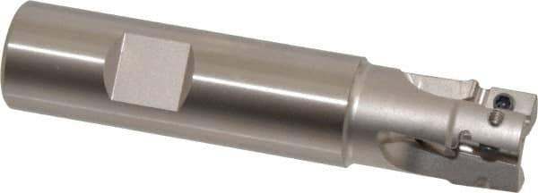 Tungaloy - 3/4" Cut Diam, 0.429" Max Depth of Cut, 3/4" Shank Diam, 3.54" OAL, Indexable Square Shoulder End Mill - ASMT 11T3.. Inserts, Weldon Shank, 90° Lead Angle - Eagle Tool & Supply