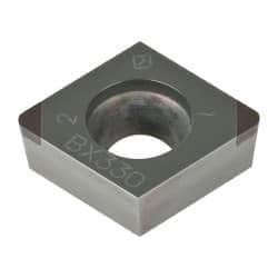 Tungaloy - 2QP-CCMW32.52 Grade BX330 PCBN Turning Insert - Uncoated, 80° Diamond, 3/8" Inscr Circle, 5/32" Thick, 1/32" Corner Radius - Eagle Tool & Supply