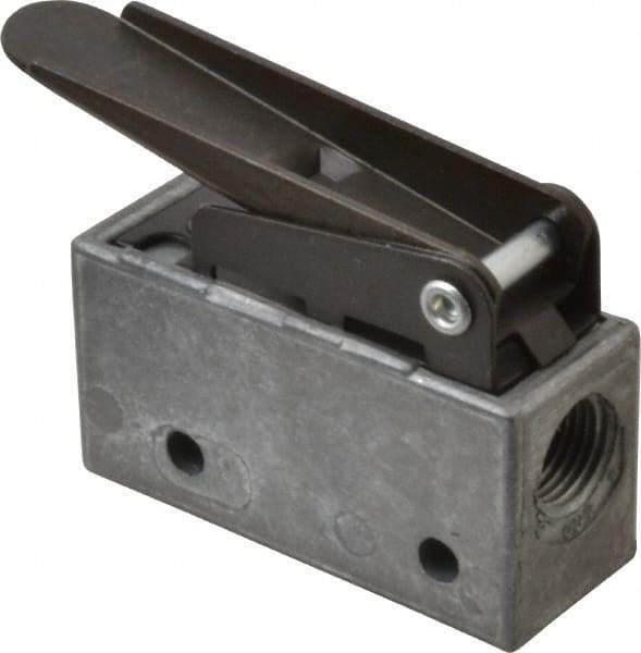 Mead - 0.11 CV Rate, 3 Way Pilot Air Valve - Straight Leaf Actuator - Eagle Tool & Supply