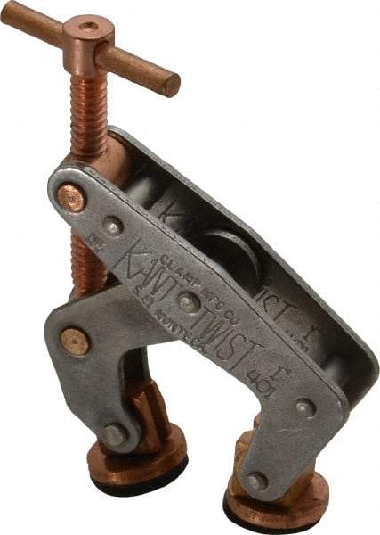 Kant Twist - 350 Lb, 7/8" Max Opening, 1/2" Open Throat Depth, 1/2" Closed Throat Depth, Cantilever Clamp - High Tensile Steel Jaw, T-Handle, 2-1/8" OAL, 1-3/4" Max Width - Eagle Tool & Supply