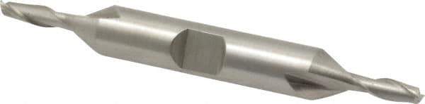 Interstate - 5/32", 7/16" LOC, 3/8" Shank Diam, 3-1/8" OAL, 2 Flute, High Speed Steel Square End Mill - Double End, Uncoated, Spiral Flute, 30° Helix, Centercutting, Right Hand Cut, Right Hand Flute - Eagle Tool & Supply