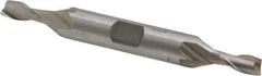 Interstate - 7/32", 1/2" LOC, 3/8" Shank Diam, 3-1/8" OAL, 2 Flute, High Speed Steel Square End Mill - Double End, Uncoated, Spiral Flute, 30° Helix, Centercutting, Right Hand Cut, Right Hand Flute - Eagle Tool & Supply