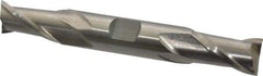 Interstate - 5/8", 1-1/8" LOC, 5/8" Shank Diam, 4-1/2" OAL, 2 Flute, High Speed Steel Square End Mill - Double End, Uncoated, Spiral Flute, 30° Helix, Centercutting, Right Hand Cut, Right Hand Flute - Eagle Tool & Supply