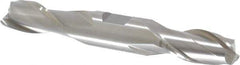 Interstate - 11/16", 1-5/16" LOC, 3/4" Shank Diam, 5" OAL, 2 Flute, High Speed Steel Square End Mill - Double End, Uncoated, Spiral Flute, 30° Helix, Centercutting, Right Hand Cut, Right Hand Flute - Eagle Tool & Supply