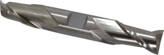 Interstate - 3/4", 1-5/16" LOC, 3/4" Shank Diam, 5" OAL, 2 Flute, High Speed Steel Square End Mill - Double End, Uncoated, Spiral Flute, 30° Helix, Centercutting, Right Hand Cut, Right Hand Flute - Eagle Tool & Supply