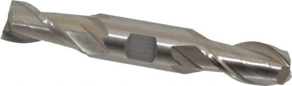 Interstate - 13/16", 1-9/16" LOC, 7/8" Shank Diam, 5-1/2" OAL, 2 Flute, High Speed Steel Square End Mill - Double End, Uncoated, Spiral Flute, 30° Helix, Centercutting, Right Hand Cut, Right Hand Flute - Eagle Tool & Supply
