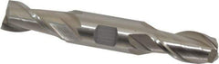 Interstate - 13/16", 1-9/16" LOC, 7/8" Shank Diam, 5-1/2" OAL, 2 Flute, High Speed Steel Square End Mill - Double End, Uncoated, Spiral Flute, 30° Helix, Centercutting, Right Hand Cut, Right Hand Flute - Eagle Tool & Supply