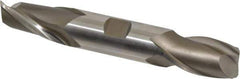 Interstate - 7/8", 1-9/16" LOC, 7/8" Shank Diam, 5-1/2" OAL, 2 Flute, High Speed Steel Square End Mill - Double End, Uncoated, Spiral Flute, 30° Helix, Centercutting, Right Hand Cut, Right Hand Flute - Eagle Tool & Supply