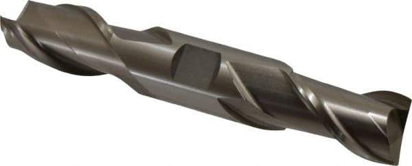 Interstate - 1", 1-5/8" LOC, 1" Shank Diam, 5-7/8" OAL, 2 Flute, High Speed Steel Square End Mill - Double End, Uncoated, Spiral Flute, 30° Helix, Centercutting, Right Hand Cut, Right Hand Flute - Eagle Tool & Supply