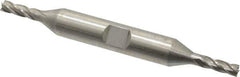 Interstate - 5/32", 7/16" LOC, 3/8" Shank Diam, 3-1/8" OAL, 4 Flute, High Speed Steel Square End Mill - Double End, Uncoated, Spiral Flute, 30° Helix, Right Hand Cut, Right Hand Flute - Eagle Tool & Supply