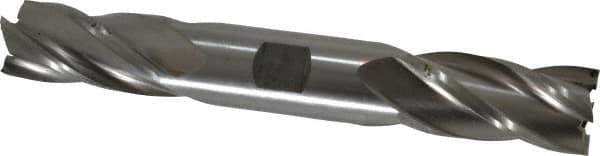 Interstate - 7/8", 1-7/8" LOC, 7/8" Shank Diam, 6-1/8" OAL, 4 Flute, High Speed Steel Square End Mill - Double End, Uncoated, Spiral Flute, 30° Helix, Right Hand Cut, Right Hand Flute - Eagle Tool & Supply