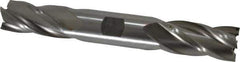 Interstate - 7/8", 1-7/8" LOC, 7/8" Shank Diam, 6-1/8" OAL, 4 Flute, High Speed Steel Square End Mill - Double End, Uncoated, Spiral Flute, 30° Helix, Right Hand Cut, Right Hand Flute - Eagle Tool & Supply