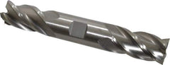 Interstate - 1", 1-7/8" LOC, 1" Shank Diam, 6-3/8" OAL, 4 Flute, High Speed Steel Square End Mill - Double End, Uncoated, Spiral Flute, 30° Helix, Centercutting, Right Hand Cut, Right Hand Flute - Eagle Tool & Supply