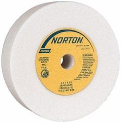 Norton - 60 Grit Aluminum Oxide Type 1 Internal Grinding Wheel - 4" Diam x 1/2" Hole x 1" Thick, 6,210 Max RPM, Medium Grade, M Hardness, Vitrified Bond, No Recess - Eagle Tool & Supply