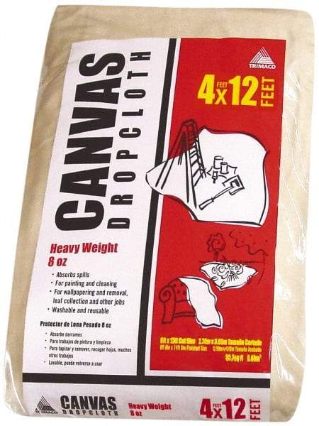 TRIMACO - Heavyweight 8 oz Canvas Drop Cloth - 12' x 4' - Eagle Tool & Supply