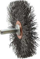 Anderson - 3" Brush Diam, Crimped, End Brush - 1/4" Diam Shank, 20,000 Max RPM - Eagle Tool & Supply